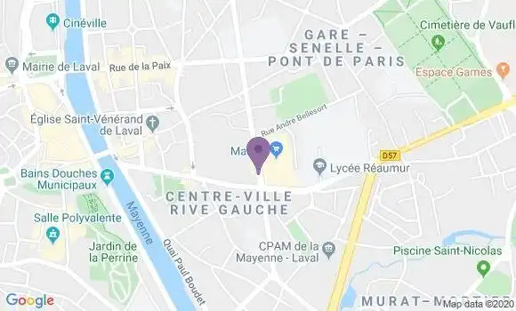 Localisation BNP Paribas Agence de Laval Saint Michel