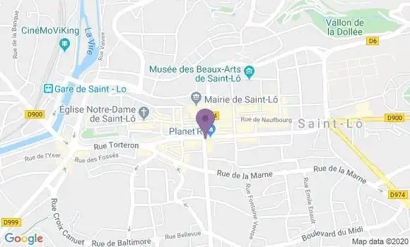Localisation BNP Paribas Agence de Saint Lô