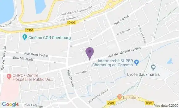 Localisation BNP Paribas Agence de Tourlaville
