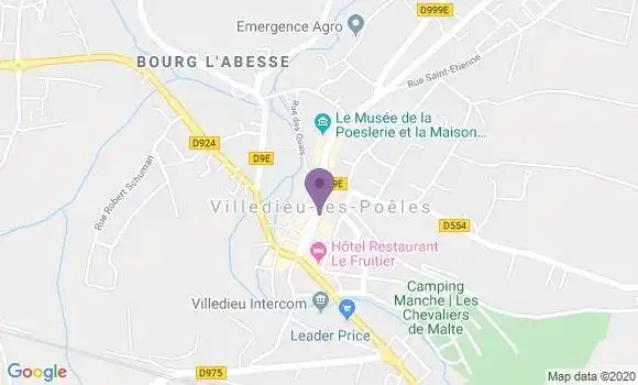 Localisation BNP Paribas Agence de Villedieu les Poêles