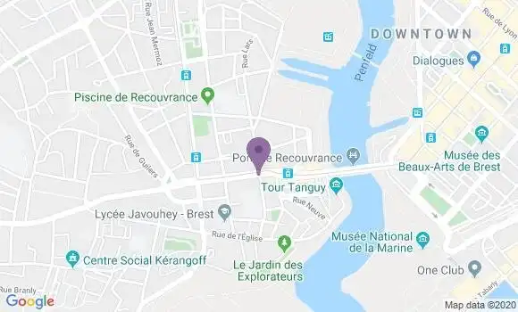 Localisation BNP Paribas Agence de Brest Recouvrance