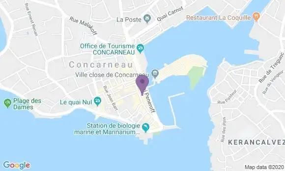 Localisation BNP Paribas Agence de Concarneau