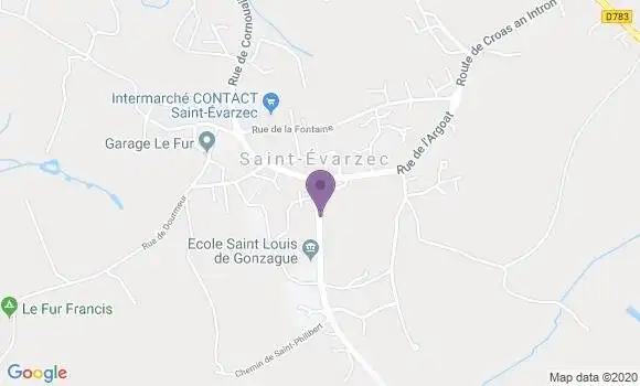 Localisation BNP Paribas Agence de Fouesnant