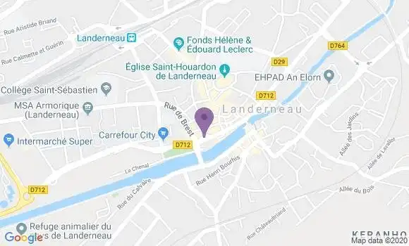 Localisation BNP Paribas Agence de Landerneau