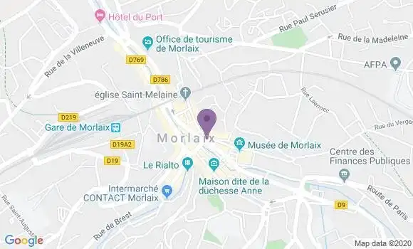 Localisation BNP Paribas Agence de Morlaix