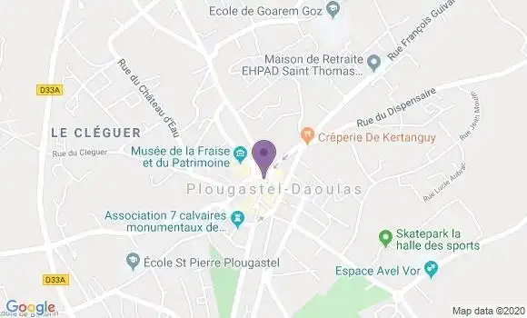 Localisation BNP Paribas Agence de Plougastel Daoulas