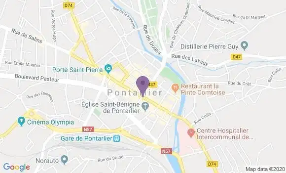 Localisation LCL Agence de Pontarlier