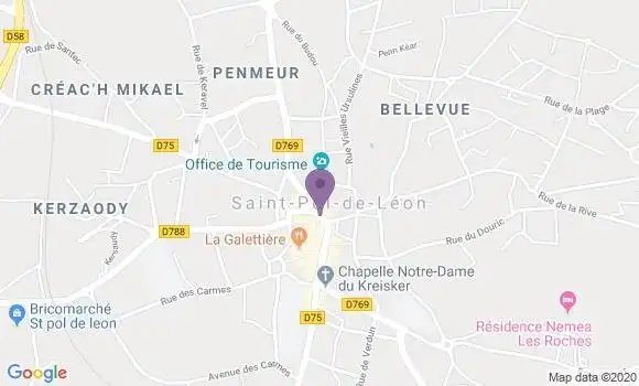 Localisation BNP Paribas Agence de Saint Pol de Léon