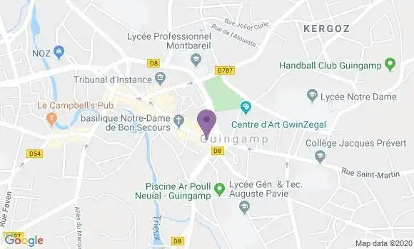 Localisation BNP Paribas Agence de Guingamp
