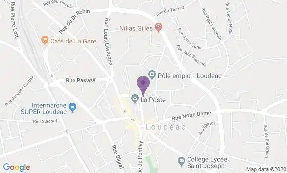 Localisation BNP Paribas Agence de Loudéac
