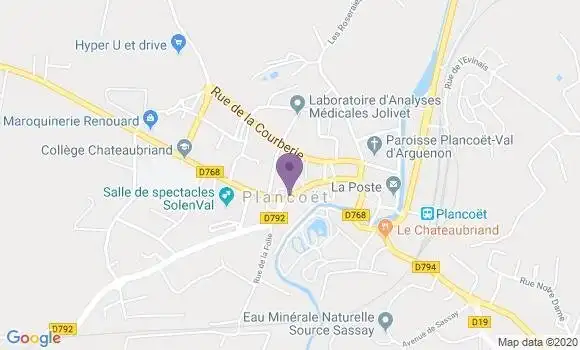 Localisation BNP Paribas Agence de Plancoët