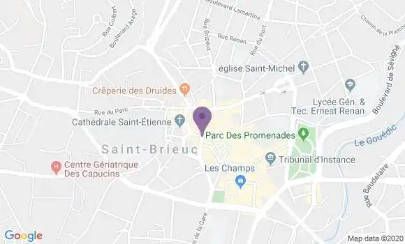 Localisation BNP Paribas Agence de Saint Brieuc