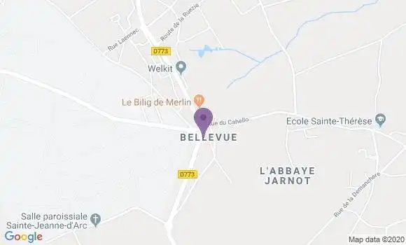 Localisation BNP Paribas Agence de Guer Coëtquidan Bellevue