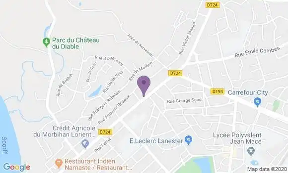 Localisation BNP Paribas Agence de Lanester