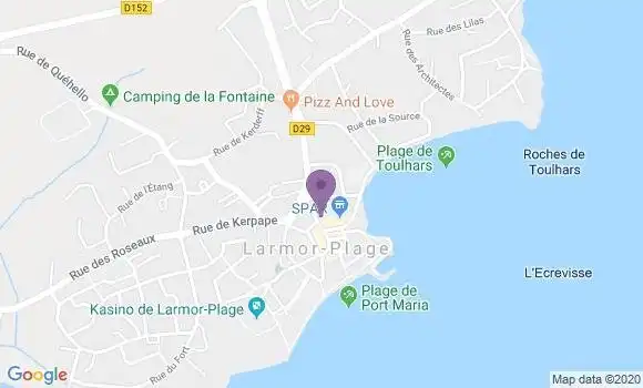 Localisation BNP Paribas Agence de Larmor Plage
