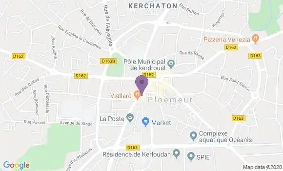 Localisation BNP Paribas Agence de Ploemeur