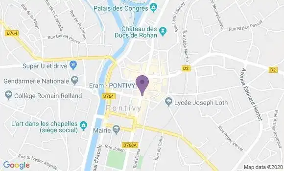 Localisation BNP Paribas Agence de Pontivy