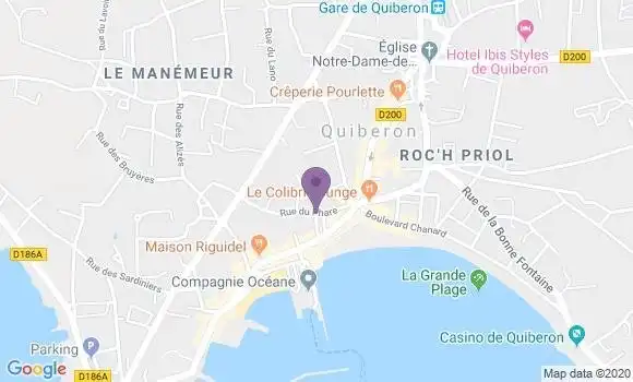 Localisation BNP Paribas Agence de Quiberon