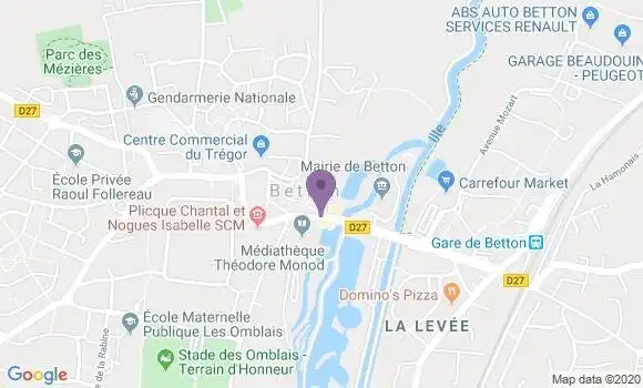 Localisation BNP Paribas Agence de Betton