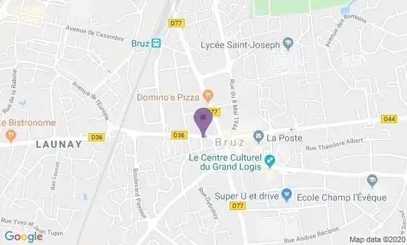 Localisation BNP Paribas Agence de Bruz