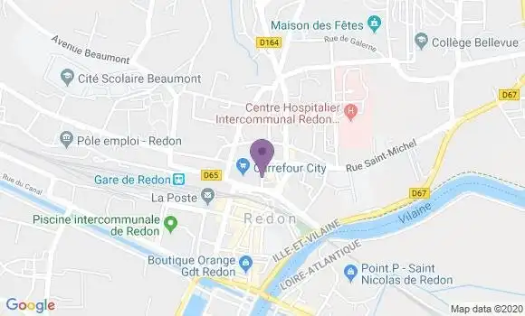 Localisation BNP Paribas Agence de Redon