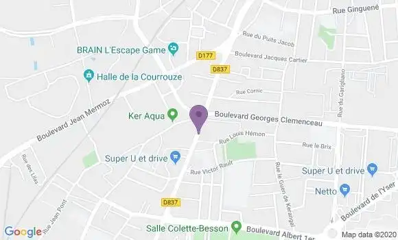 Localisation BNP Paribas Agence de Rennes Saint Jacques