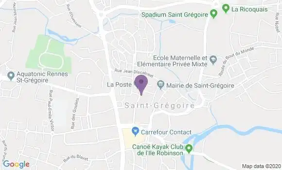 Localisation BNP Paribas Agence de Saint Grégoire
