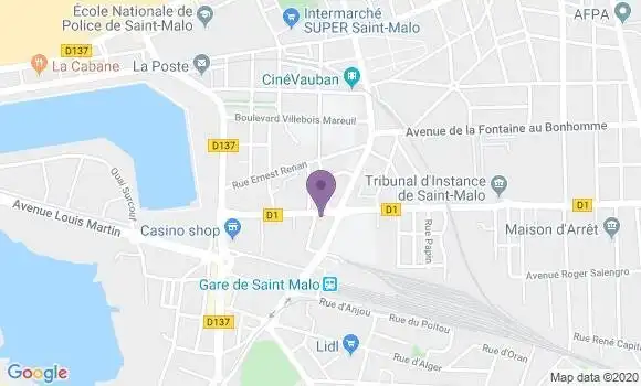 Localisation BNP Paribas Agence de Saint Malo