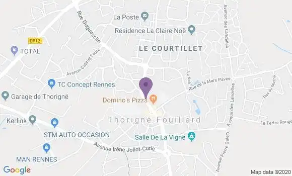 Localisation BNP Paribas Agence de Thorigné Fouillard