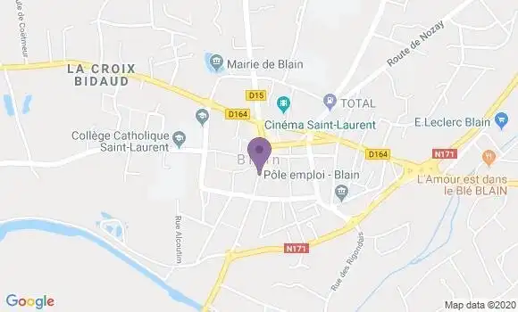 Localisation BNP Paribas Agence de Blain
