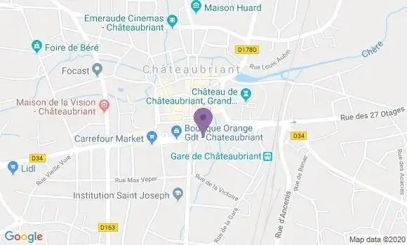 Localisation BNP Paribas Agence de Châteaubriant
