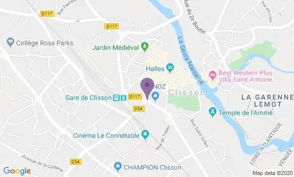 Localisation BNP Paribas Agence de Clisson