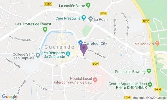 Localisation BNP Paribas Agence de Guérande