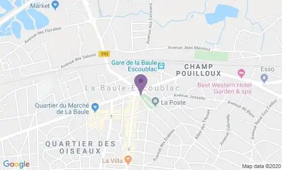 Localisation BNP Paribas Agence de La Baule Escoublac