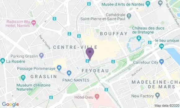 Localisation BNP Paribas Agence de Nantes 50 Otages Hôtel de Ville