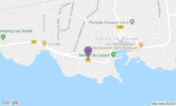 Localisation Société Générale Agence de Carry le Rouet