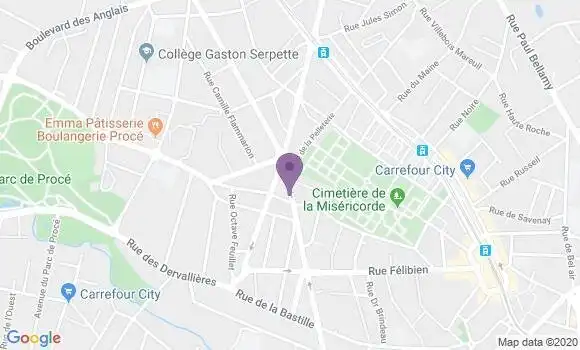 Localisation BNP Paribas Agence de Nantes Monselet