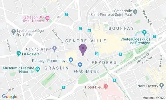 Localisation BNP Paribas Agence de Nantes Place Royale