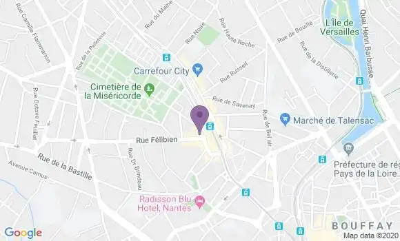Localisation BNP Paribas Agence de Nantes Place Viarme