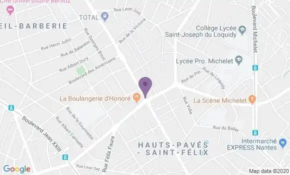Localisation BNP Paribas Agence de Nantes Rond Point de Rennes
