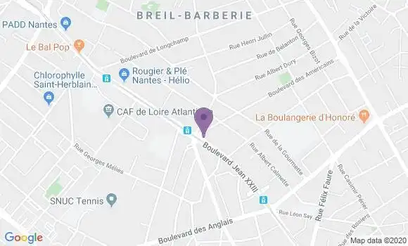 Localisation BNP Paribas Agence de Nantes Sainte Thérèse