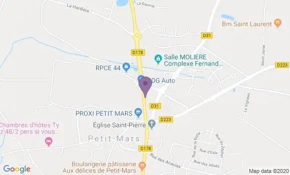 Localisation BNP Paribas Agence de Nort sur Erdre