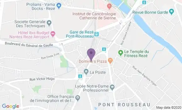 Localisation BNP Paribas Agence de Rezé Pont Rousseau