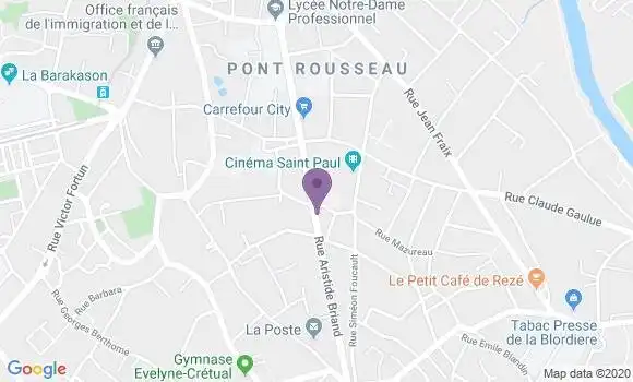 Localisation BNP Paribas Agence de Rezé Saint Paul