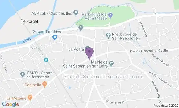 Localisation BNP Paribas Agence de Saint Sébastien sur Loire Centre