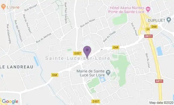 Localisation BNP Paribas Agence de Sainte Luce sur Loire