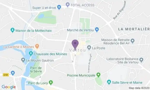 Localisation BNP Paribas Agence de Vertou