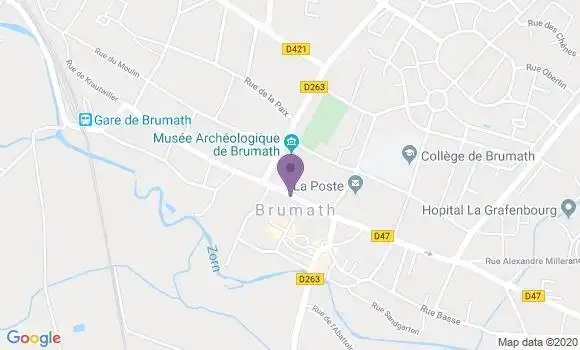 Localisation BNP Paribas Agence de Brumath