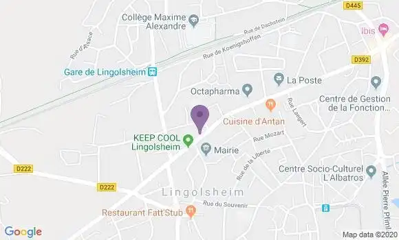 Localisation BNP Paribas Agence de Lingolsheim