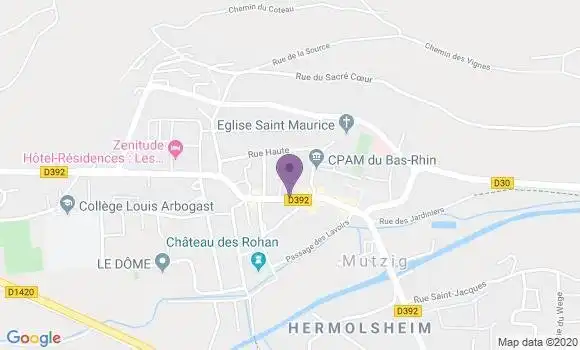 Localisation BNP Paribas Agence de Mutzig
